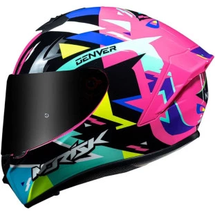 Capacete NORISK Supra - Denver Rosa - Para Moto Masculino e Feminino - Unisex