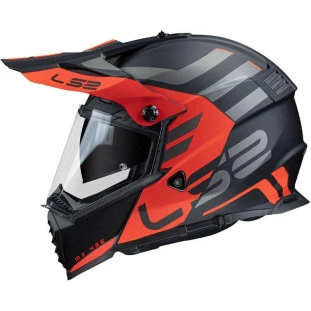 Capacete LS2 MX436 Pioneer Evo Adventurer - Preto/Laranja 56/S