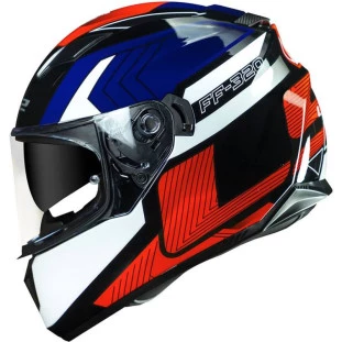 Capacete LS2 FF320 Stream Exo - Branco/Azul/Vermelho - Masculino - Feminino - Óculos interno