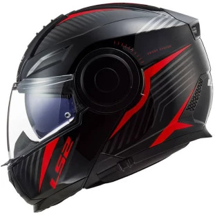Capacete LS2 Scope FF902 Skid - Preto/Vermelho (Articulado)