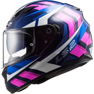 Capacete LS2 FF320 Stream Loop -  Azul/Rosa Florescente - Masculino - Feminino - Óculos interno