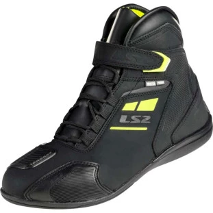 Bota LS2 Garra WP Preto/Amarelo Fluor (100% Impermeável) - Masculino - Motoqueiro - Motociclista