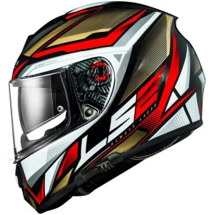 Capacete LS2 Vector FF397 Evo Rider - Prata/Dourado/Vermelho - Masculino - Feminino - Óculos interno - Tri-composto