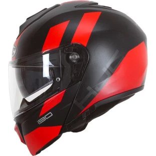 Capacete HJC I90 Syrex Articulado - Preto/Vermelho - Masculino - Feminino - Articulado - Óculos interno 
