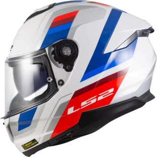 Capacete Ls2 Stream 2 FF808 Vintage - Branco/Azul/Vermelho - Masculino - Feminino - Óculos interno 