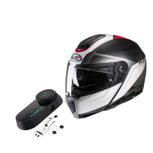 Capacete HJC RPHA 90S Cadan - Preto/Cinza/Vermelho + Free Intercomunicador  - Masculino - Feminino - Suporte pinlock - Articulado - Óculos Interno
