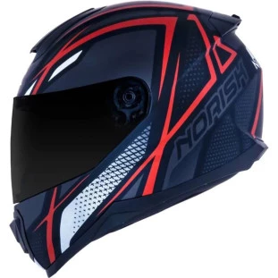 Capacete Norisk Razor Ninja Preto Fosco/Titanio/Vermelho N°56/S - Masculino - Feminino - Motoqueiro - Motociclista 