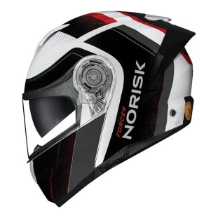 Capacete Norisk Force 2 Articulado Kore - Preto/Branco/Vermelho