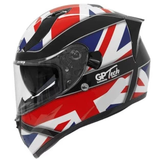 Capacete Gp Tech V128 UK SV - Azul/Vermelho - Óculos Interno - Masculino - Feminino 