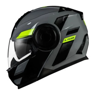 Capacete LS2 Scope FF902 Max Preto/Amarelo Fluor (Articulado) - Masculino - Feminino - Óculos interno solar