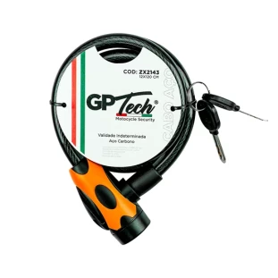 Trava Cabo Espiral GP TECH - 12X120 CM ZX2143 1.20M Preto