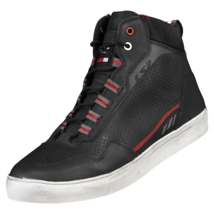 Bota Ls2 Zoe Man - Preto/Vermelho - Masculino - Couro - Motociclista - Motoqueiro 