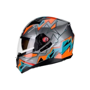 Capacete B-40 Everest Grafite/Laranja - Para moto
