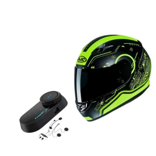 Capacete HJC CS-15 Safa - Verde - Free Intercomunicador  Masculino - Feminino - Suporte pinlock 