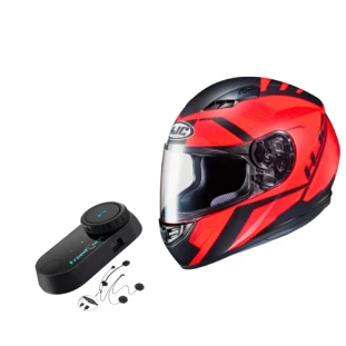 Capacete HJC CS-15 Faren - Vermelho - Masculino - Feminino - Suporte pinlock + Free Intercomunicador