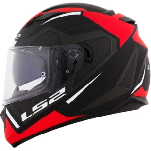 Capacete LS2 FF320 Stream Edge - Preto/Vermelho Fosco - Masculino - Feminino - Óculos interno
