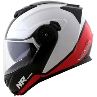 Capacete Norisk Route FF345 Chance Articulado - Branco/Vermelho/Preto