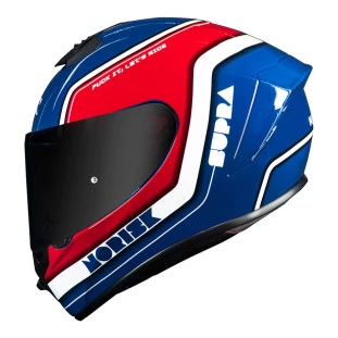 Capacete Norisk Supra Ace - Azul/Vermelho - Para Moto Masculino e Feminino - Unisex