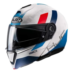 Capacete HJC I90 Syrex Articulado - Branco/Azul/Vermelho  - Masculino - Feminino - Articulado - Óculos interno 