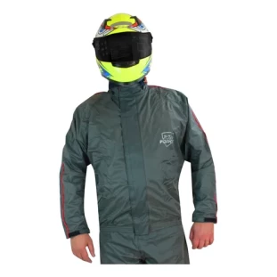  Capa de Chuva Force Nylon New Confort - Cinza/Vermelho