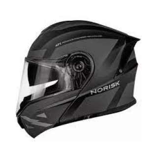 Capacete Norisk Motion Defender FF345 - Articulado - Óculos Interno - Titanium/Preto - Para Moto Masculino e Feminino - Unisex