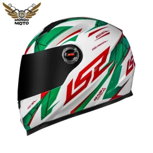  Capacete LS2 FF358 Draze - Branco/Verde/Vermelho  - Masculino - Feminino - Motociclista - Motoqueiro 