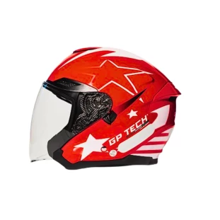 Capacete GP Tech Aberto OF669 USA Vermelho 