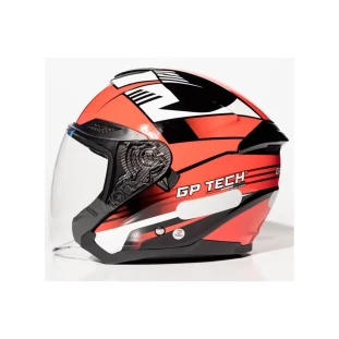 Capacete GP Tech Aberto OF669 Flag Vermelho