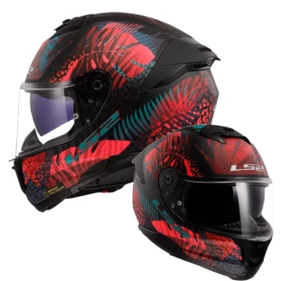 Capacete LS2 Stream II FF808 Jungle Preto Fosco/Rosa/Azul 