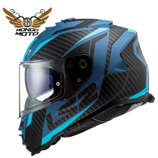 Capacete LS2 Storm FF800 Racer Preto Fosco/Azul 