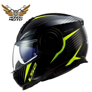 Capacete LS2 Scope FF902 Skid Preto/HI-VIS/Amarelo - Motoqueiro - Longas Viagens 