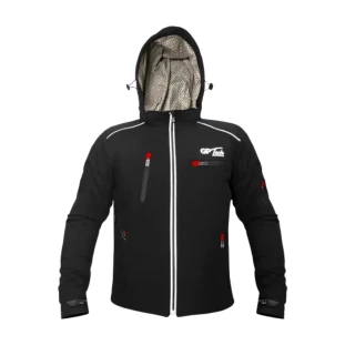 Jaqueta GP Tech Soft Casual Resistente a Agua Preta-Vermelha 