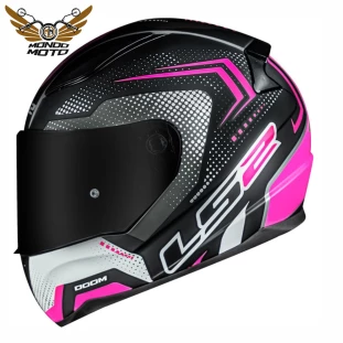 Capacete LS2 Rapid FF353 Doom Preto/Rosa Fosco
