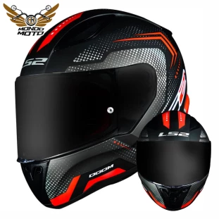 Capacete LS2 Rapid FF353 Doom Preto/Vermelho Fosco 