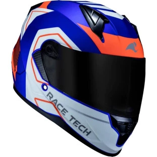 Capacete Race Tech Sector Exilio Fosco Azul/Laranja Moto