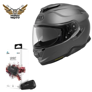 Capacete Shoei Gt-Air - Cinza Escuro + Brinde Intercomunicador Cardo Spirit Unitario - Masculino - Feminino - Articulado - Escamoteavel - Óculos interno