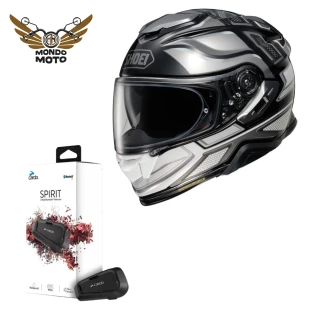Capacete Shoei Gt-Air 2 Notch Tc-5 Cinza/Preto 60 + Brinde Intercomunicador Cardo Spirit Unitario - Masculino - Feminino - Articulado - Escamoteavel - Óculos interno