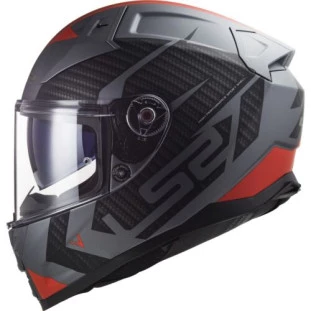 Capacete LS2 FF811 Vector II Splitter - Cinza/Titánio/vermelho